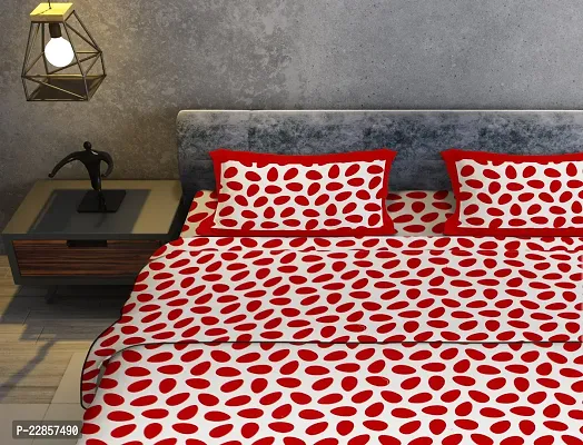 Classic Cotton Red Anda Double Bedsheet With Two Pillow Covers-thumb4