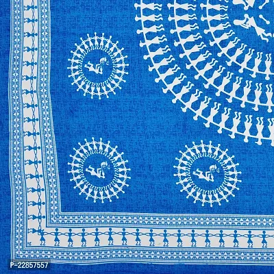 Classic Cotton Blue Adimanav Printed Double Bedsheet With Two Pillow Covers-thumb4