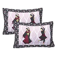 Classic Cotton Seltos Dandiya Grey Double Bedsheet Pillow Two Cover-thumb1