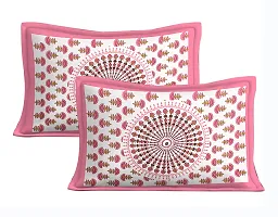 Classic Cotton Morrpankh Pink Printed Double Bedsheet With Two Pillow Covers-thumb3