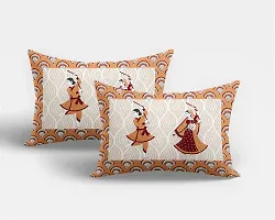 Classic Cotton Seltos Dandiya Brown Double Bedsheet Pillow Two Cover-thumb3