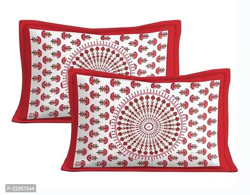 Classic Cotton Morrpankh Maroon Printed Double Bedsheet With Two Pillow Covers-thumb4