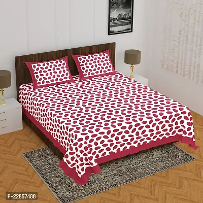 Classic Cotton Maroon Anda Double Bedsheet With Two Pillow Covers-thumb0