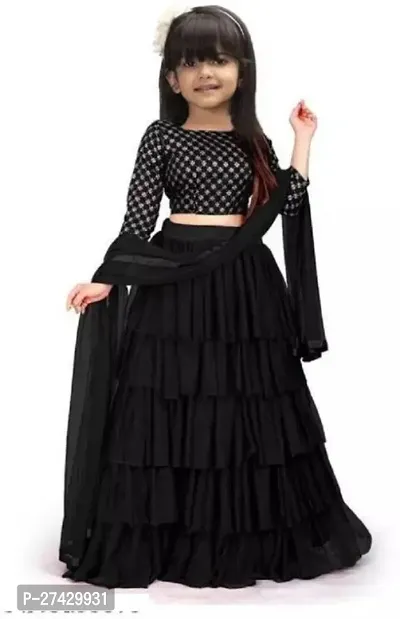 Classic Satin Lehenga Choli for Kids Girl-thumb0