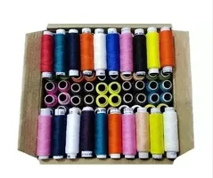 Threads 100%Spun Polyester Sewing Thread 100 Tubes 150 Meters(4 Tube x 25) Thread (150 m Pack of100)-thumb1