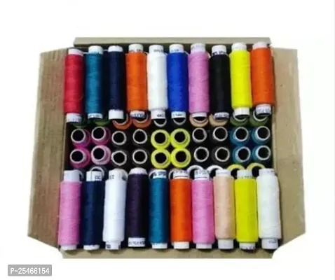 Threads 100%Spun Polyester Sewing Thread 100 Tubes 150 Meters(4 Tube x 25) Thread (150 m Pack of100)-thumb2