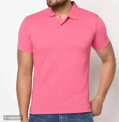 Stylish Fancy Cotton Solid Polos T-Shirts For Men-thumb0