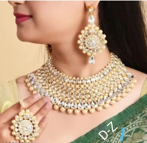 Trendy Pearl Bridal Jewellery Set