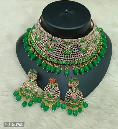 Designer Green Alloy Jewellery Set For Women-thumb0