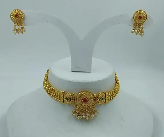 Traditional Alloy Gold Plated Necklace Set