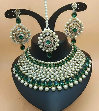 Alloy Kundan Pearl Bridal Jewellery Set