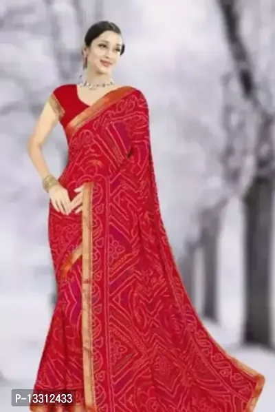 Women Stylish Georgette Saree with Blouse piece-thumb0