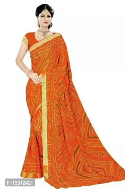 Women Stylish Georgette Saree with Blouse piece