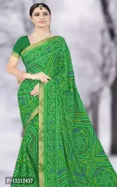 Women Stylish Georgette Saree with Blouse piece-thumb0