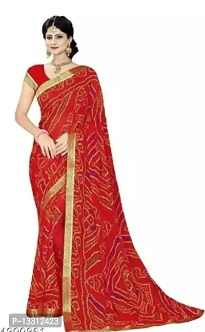 Women Stylish Georgette Saree with Blouse piece-thumb0