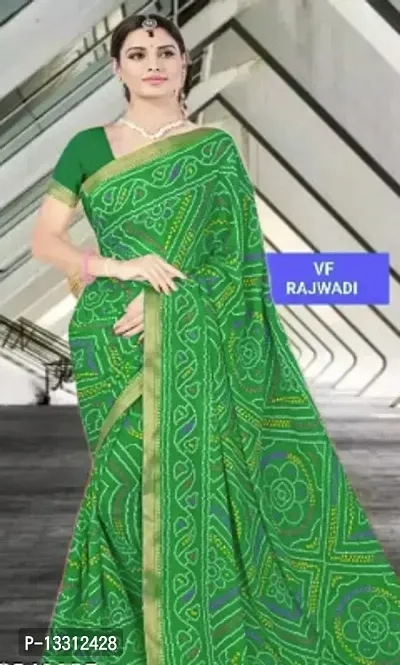 Women Stylish Georgette Saree with Blouse piece-thumb0