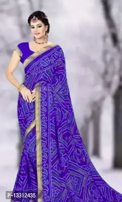 Women Stylish Georgette Saree with Blouse piece