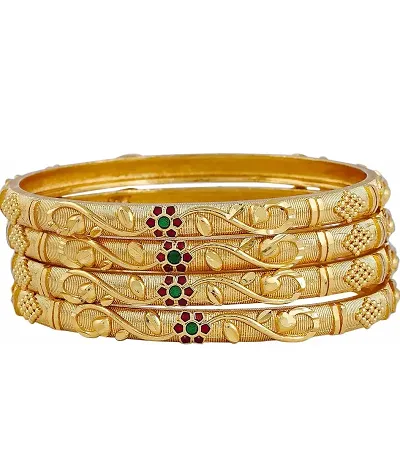 Classic Four Plated Meena Bangle Bangdi Chudi For Women