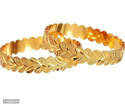 Elegant Gold Plated Bangles Set For Women- 2 Pieces-thumb0