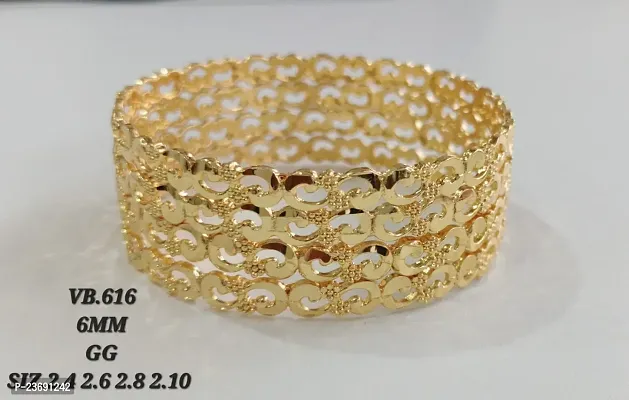 Elegant Gold Plated Bangles Set For Women-thumb0