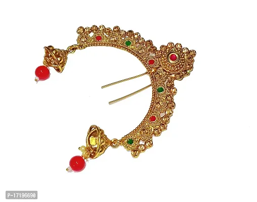 Shrungarika Aambada Juda/Pin Hair Brooch for Women Southern Hair Jewelry Indian Hair pin Hair Decoration, Hair Brooch with Hook Wedding Bridal Hair Accessories for Girls and Women(HP-430)-thumb4