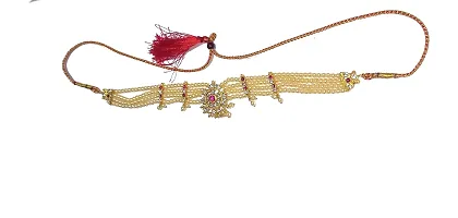 New Festive Special Traditional off White gold pinkTanmani Necklace Maharashtrian chinchpeti moti necklace thushi haar-thumb2