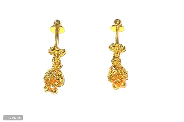 Marathi Style Beautiful Bugadi Earrings For Women Alloy Balis Gold Plated Golden Pack of 1