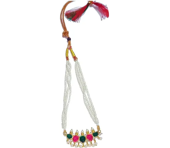 New Festive Special Traditional White & Multicolor Tanmani short Necklace Maharashtrian moti necklace By Shrungarika