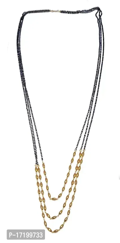 Designer Black  Golden New Gahu Mani Mangalsutra Long Tanmaniya For Women(36 inch)-thumb2