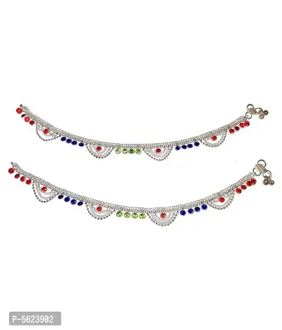 Indian Traditional Alloy Anklets/Payal Pair for Women  Girls Fancy Collection Foot Jewellery-thumb0