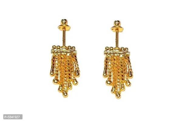 Marathi Style Beautiful Bugadi Earrings For Women Alloy Balis Gold Plated Golden Pack of 1-thumb0