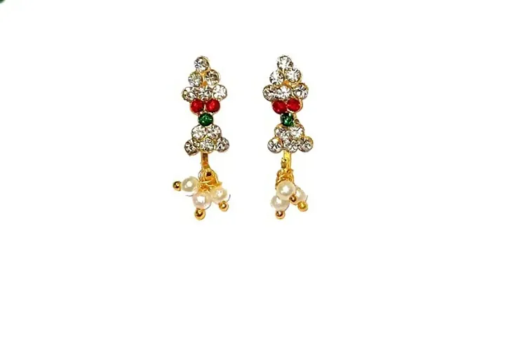 Elegant Upper Ear Clips Press on Maharashtrian Traditional Earrings for Women and Girls