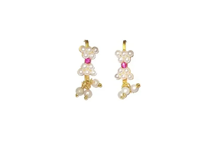 Elegant Upper Ear Clips Press on Maharashtrian Traditional Earrings for Women and Girls