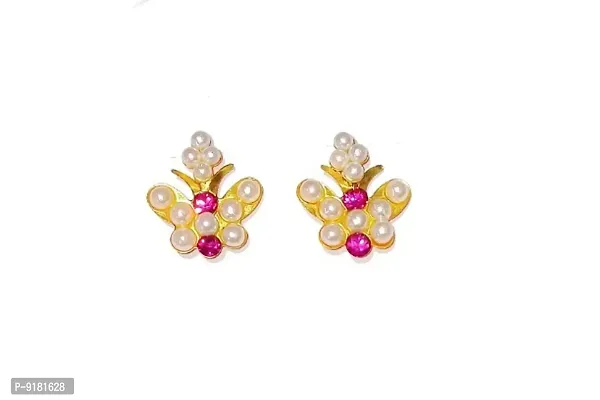 Upper Ear clips Press on Maharashtrian Traditional Press Bugadi Clip on Earrings for Women and Girls-thumb0
