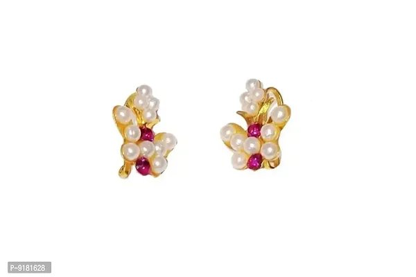 Upper Ear clips Press on Maharashtrian Traditional Press Bugadi Clip on Earrings for Women and Girls-thumb2