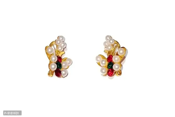Upper Ear clips Press on Maharashtrian Traditional Press Bugadi Clip on Earrings for Women and Girls-thumb2