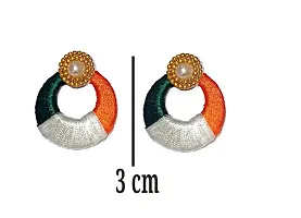 Republic Day / Independance Day Special Handmade Silk Thread Chandbali Earrings-thumb1