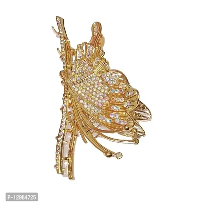 GOLDEN BUTTERFLY Rhinestone LONG TASSEL HANGING Hairpin Clip for Girls and Women Hair Clip-thumb0