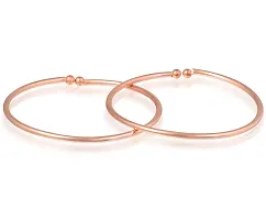 Copper Plain and Sober Ball Head Ends Cuff Kada Bracelet Bangals Nazariya for New Born Baby Kids Jewelry -Set of 2 (0-1year)-thumb1
