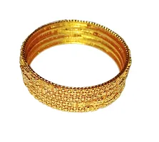 Designer Gold Plated Set of 4 Traditional Bangles for Women and Girls-thumb1