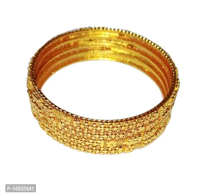 Designer Gold Plated Set of 4 Traditional Bangles for Women and Girls-thumb2