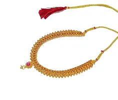 Traditional Gold Plated Choker Thushi Necklace saaj choker for Girls  Women-thumb1