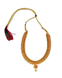 Traditional Gold Plated Choker Thushi Necklace saaj choker for Girls  Women-thumb2