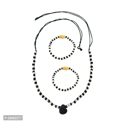 Plastic Black and White Evil Eye Protection Beads Mala  Bracelet for New born Babys Boys,Girls (0-9 months)