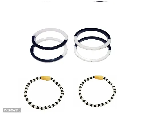 black n white beads thread bracelets Nazar kada Bracelets with black n white diamond Bangals Nazariya for New Born Baby boy,Girl Kids (0-9 months)