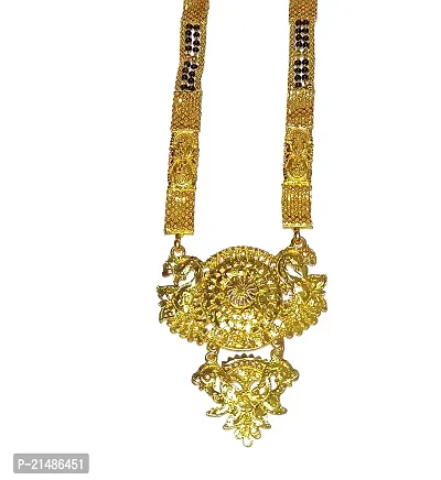 Double Black Mala with golden pendant Mangalsutra/Tanmaniya  for Women