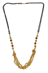 stylish golden mani mangalsutra in 3 layered black beads chain Black beads Chains golden Tanmaniya-thumb1