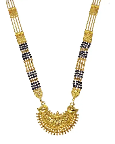 Long Mangal sutra Designs Gold Plated Necklace