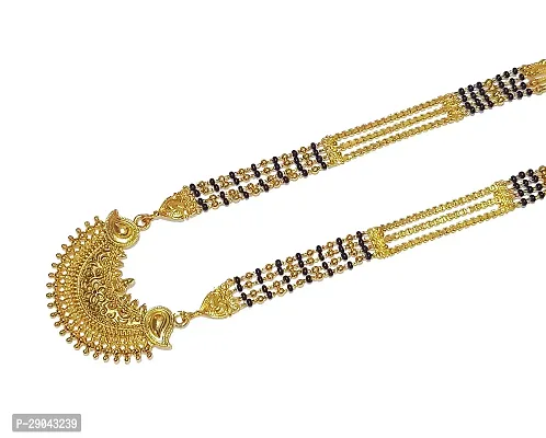 Long Mangal sutra Designs Gold Plated Necklace-thumb0