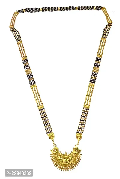 Long Mangal sutra Designs Gold Plated Necklace-thumb2